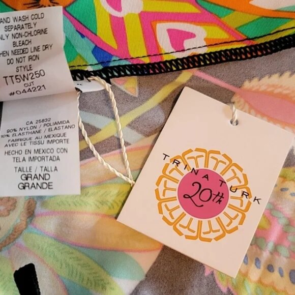 Trina Turk Tahitian SZ L Floral Mini Tunic Swim Cover Up 20th Anniversary NWT - Picture 11 of 13